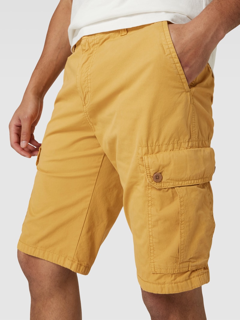 Bermudas aus Baumwolle mit Eingrifftaschen in camel