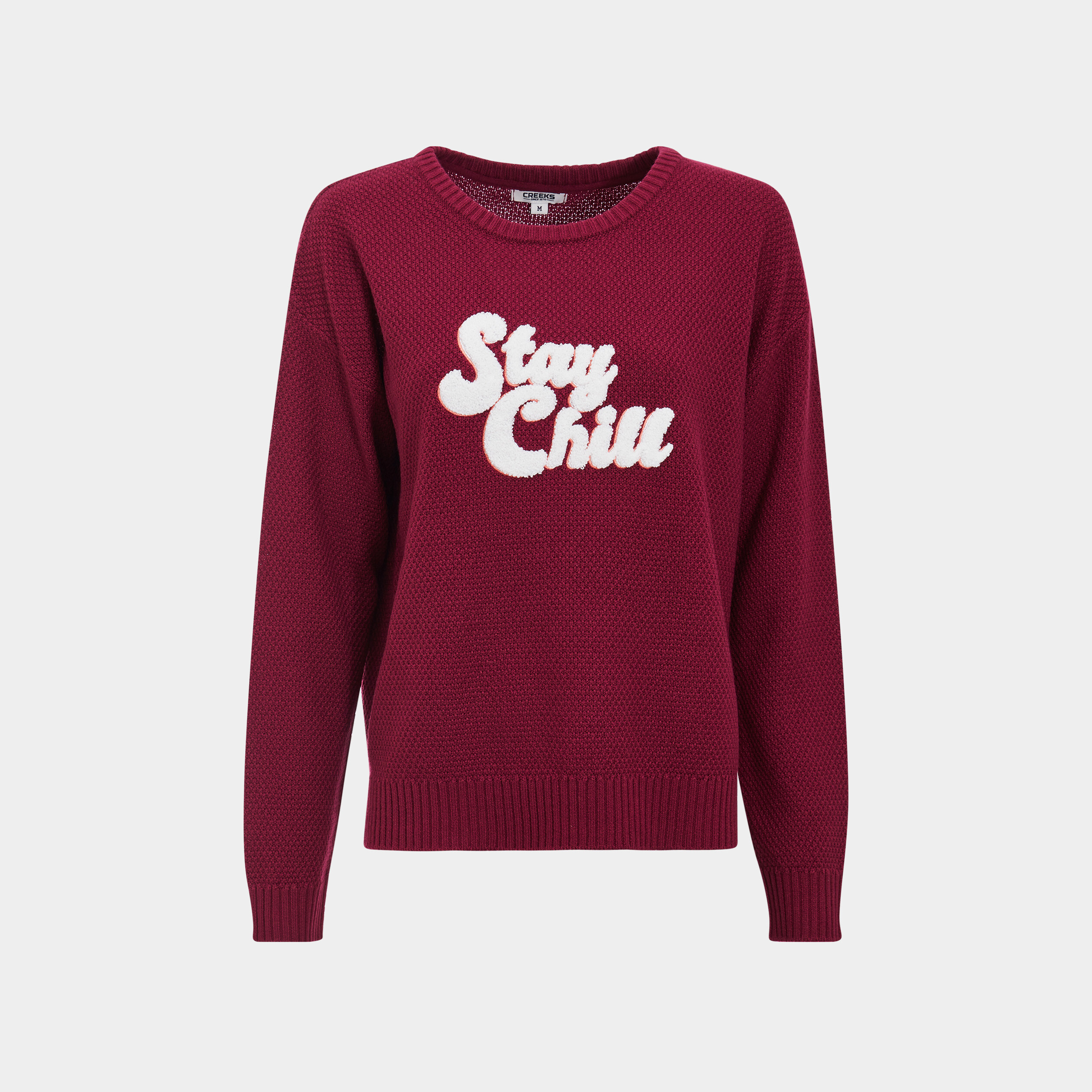 Pull col rond bordeaux femme | La Halle