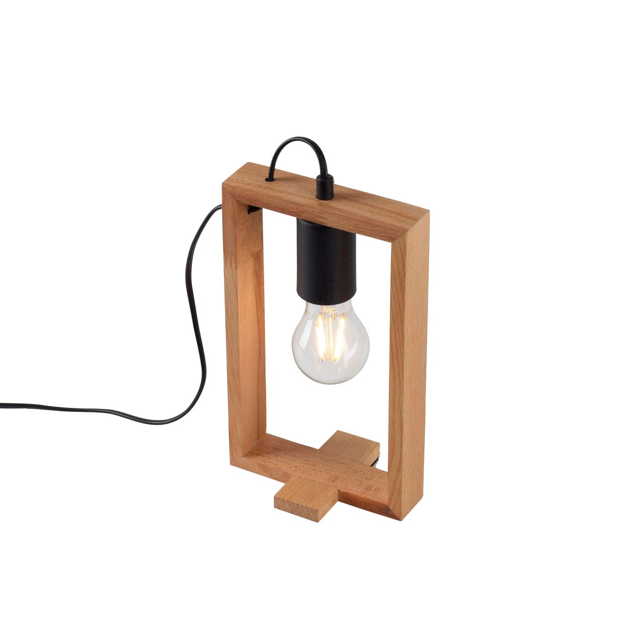JUST LIGHT LeuchtenDirekt Tischleuchte FRAME, 1xE27/max. 60W, Innenleuchte, IP20, Metall und Holz