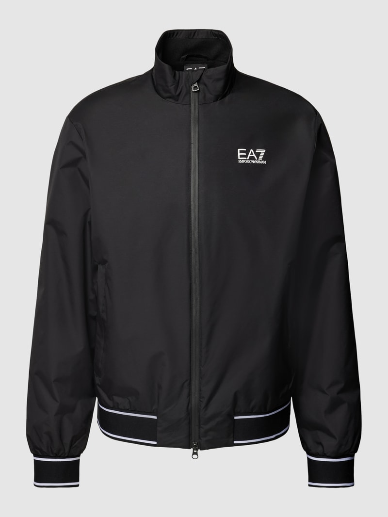 Blouson mit Stehkragen und Zweiwege-Reißverschluss in schwarz