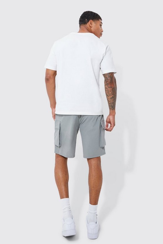 Lockere elastische Stretch Cargo-Shorts