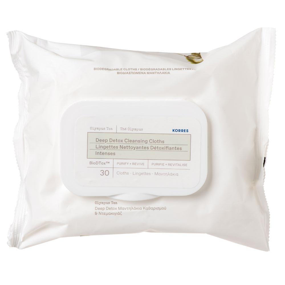 korres Lingettes Démaquillantes Biodégradables, Thé Olympus Démaquillant & Nettoyant
