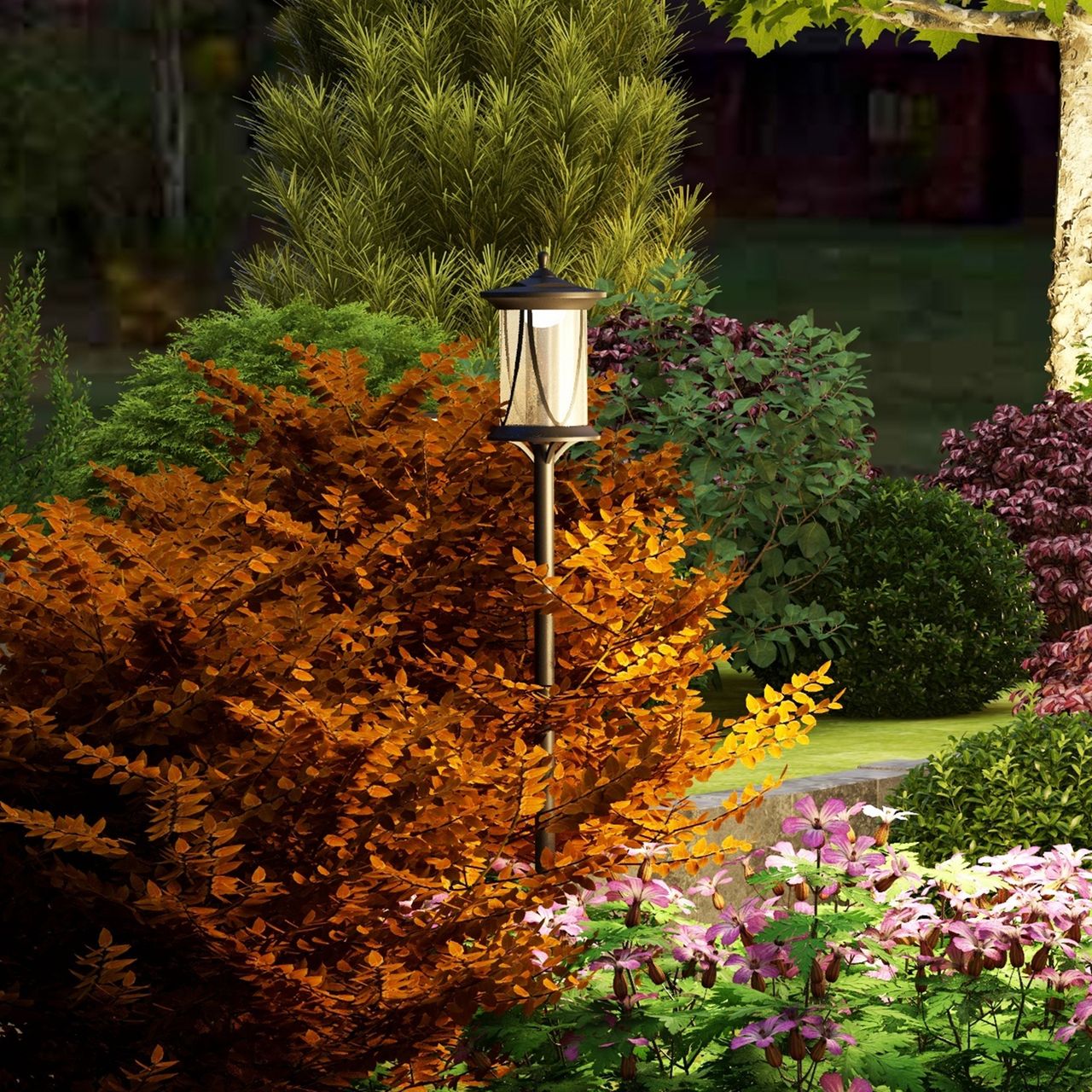 Outsunny Solar Gartenlaterne 127 cm Gartenlampe mit Kaltweiß LED Licht Schwarz