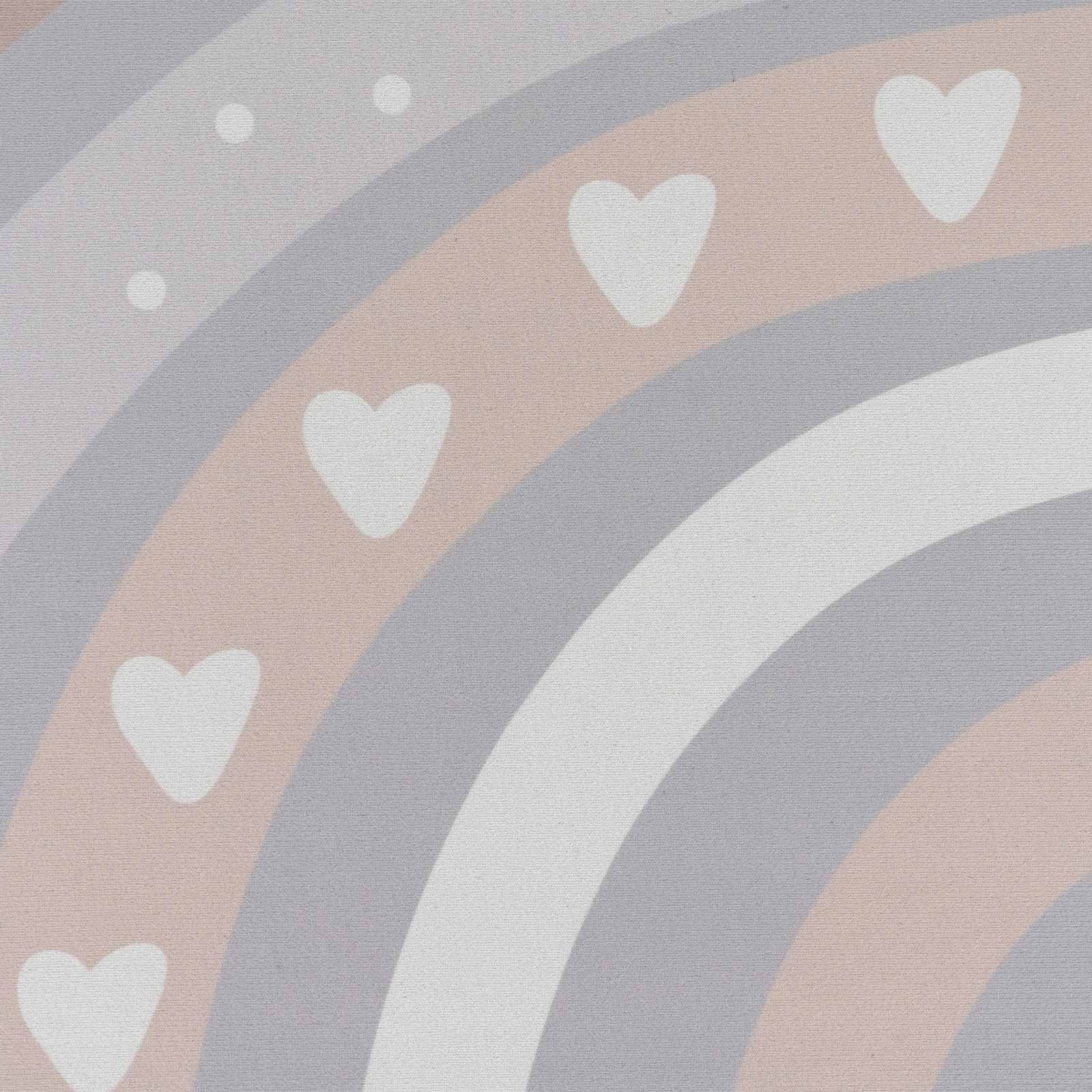 Kinderteppich Tara Kids Fresh Rainbow, TaraCarpet, rechteckig, Höhe: 5 mm, Kinderzimmer Jugendzimmer Regenbogen rosa Herzen Mädchen 080X150 cm