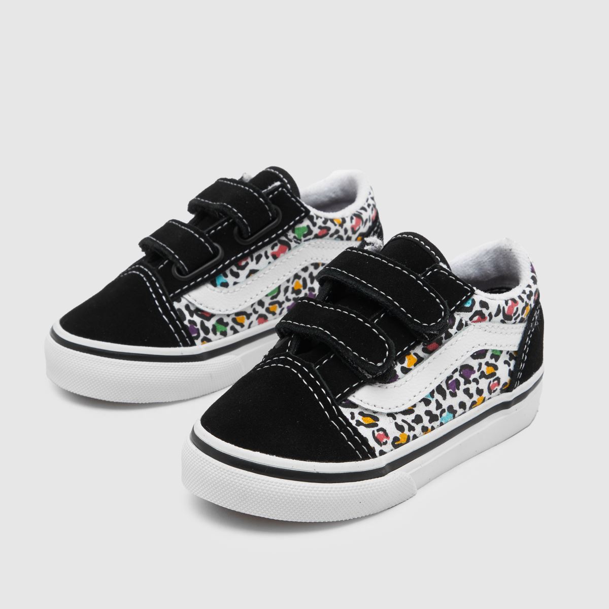 Vans Old Skool V Lány Tornacipő Fehér Többszínű - Vans Old Skool V Leopárdmintás Lány Tornacipő