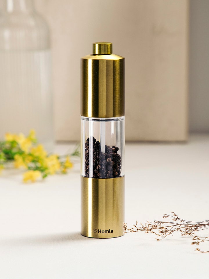 Homla Salz-/ Pfeffermühle ''Neria'' in Gold - (L)19 cm günstig kaufen onesize