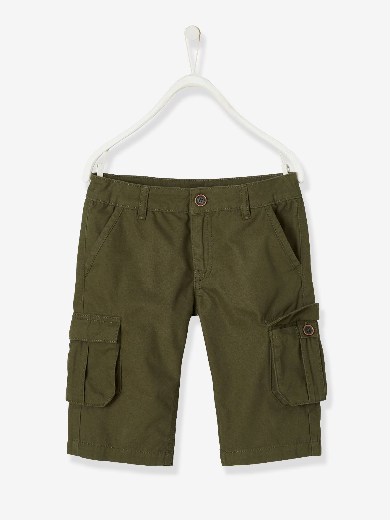 Bermuda esprit battle garçon kaki foncé