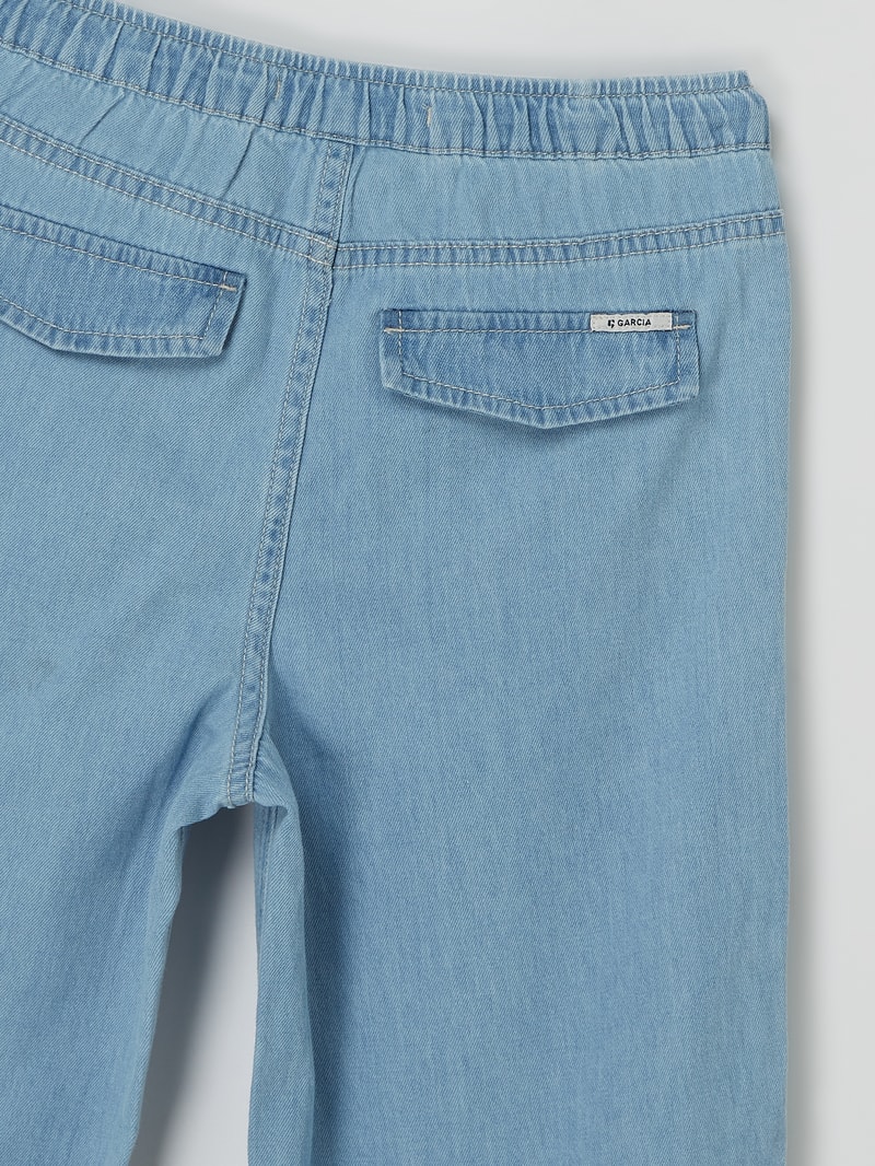 Culotte aus Denim in hellblau