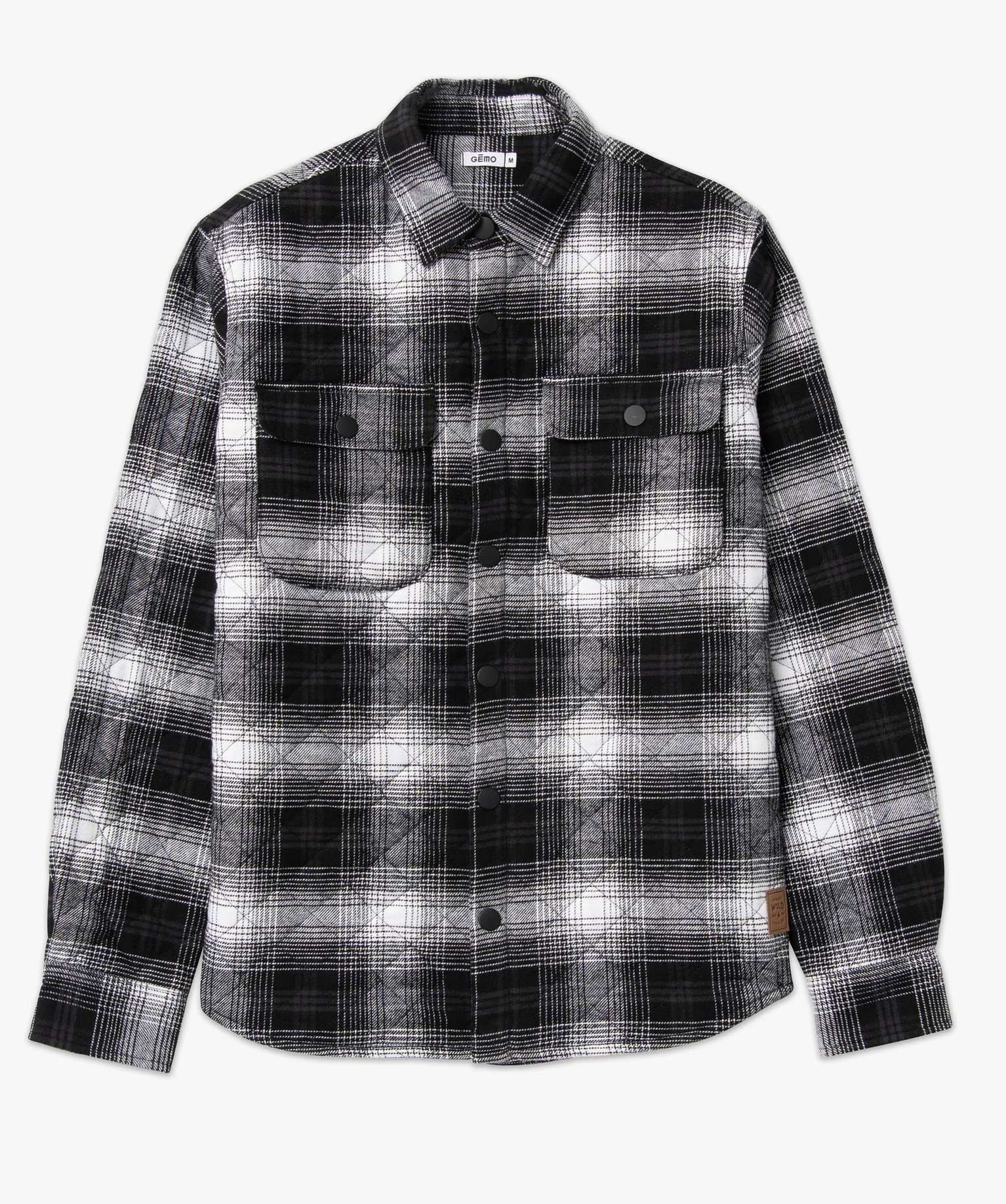 Sur-chemise homme matelassée à carreaux noir | GEMO
