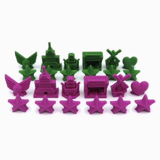 2 Faction Building Token Set for Invaders from Afar - Scythe - 24 pieces