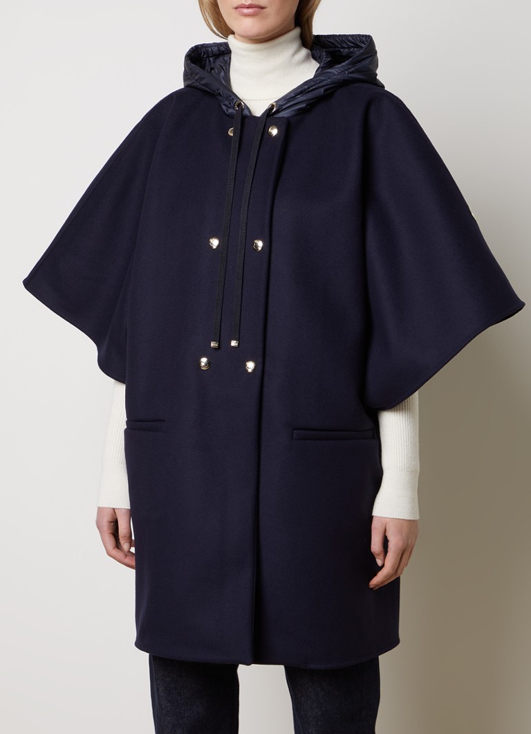 Palton Moncler din amestec de lână virgină cu glugă