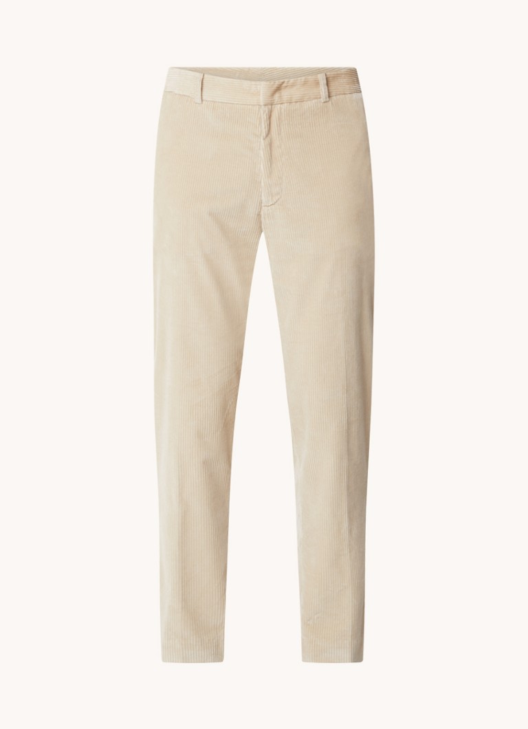 Pantaloni chino Moncler din catifea reiată cu picior drept și buzunare laterale