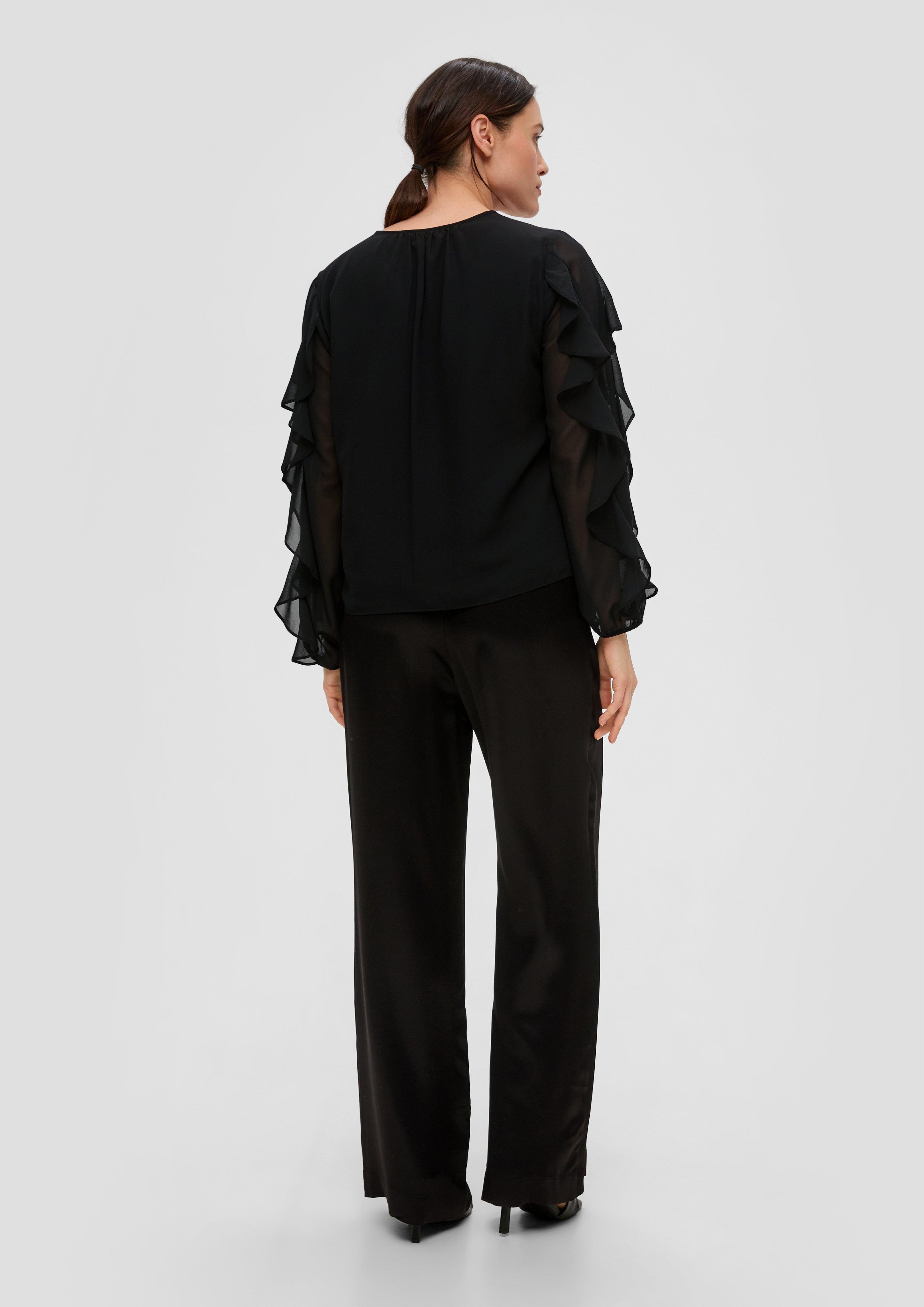 Chiffonbluse mit Rüschen-Ärmeln  2141664-9999