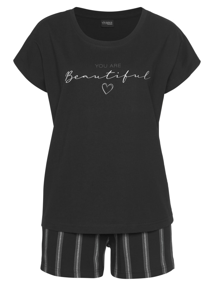 VIVANCE DREAMS Shorty in schwarz-gestreift günstig kaufen