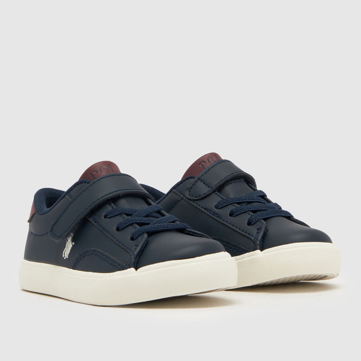 Polo Ralph Lauren marinblå & röda Theron v pojkar småbarnssneakers