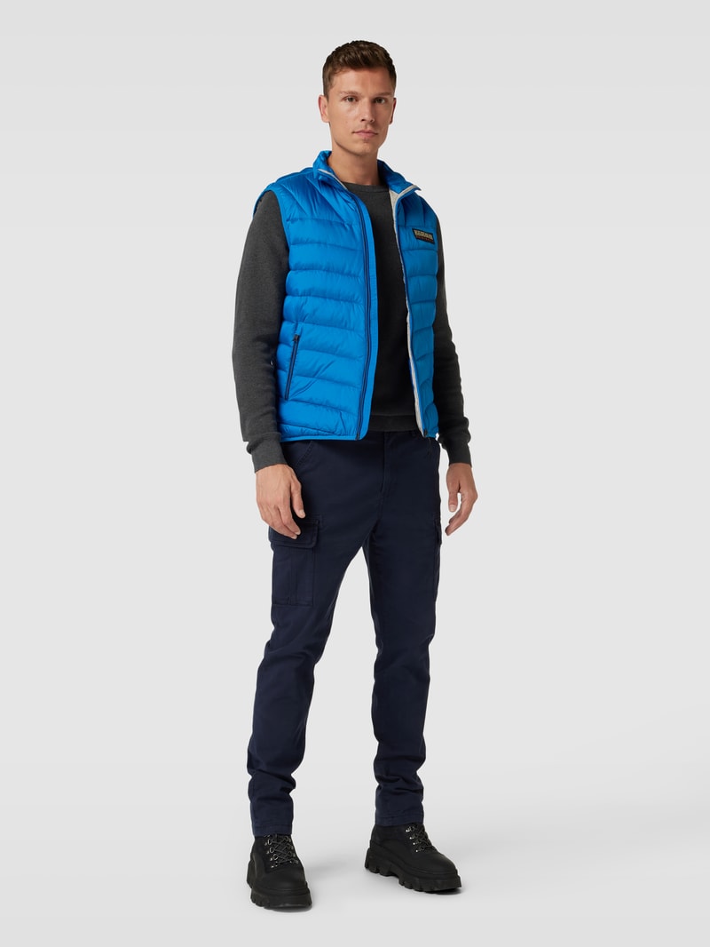Regular Fit Steppweste mit Stehkragen Modell 'AERONS' in royalblau