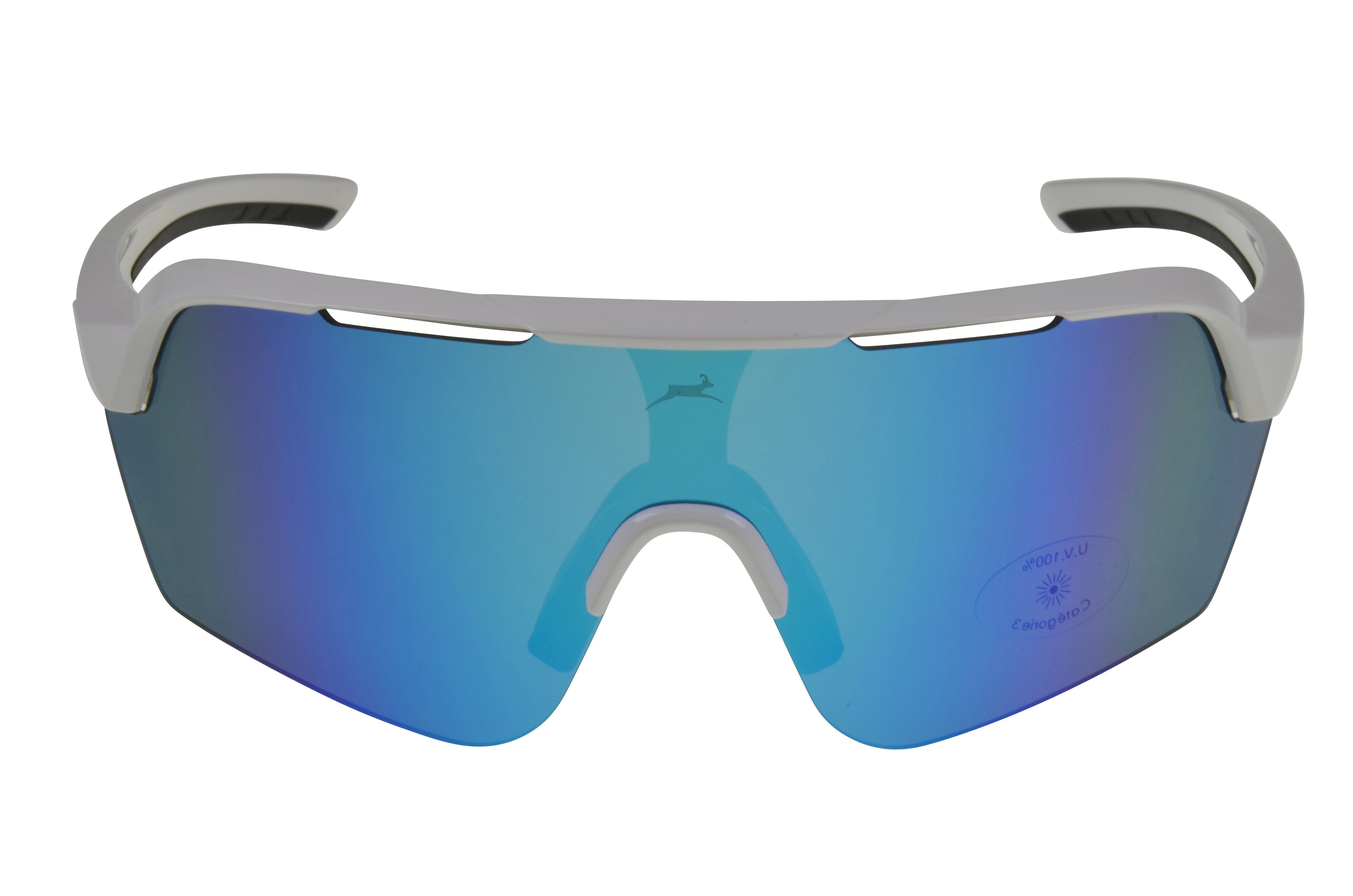 Gamswild Sportbrille WS7138 Sonnenbrille Fahrradbrille Skibrille Damen Herren Unisex, extra große Scheibe, pink, weiß, blau, schwarz, mintgrün