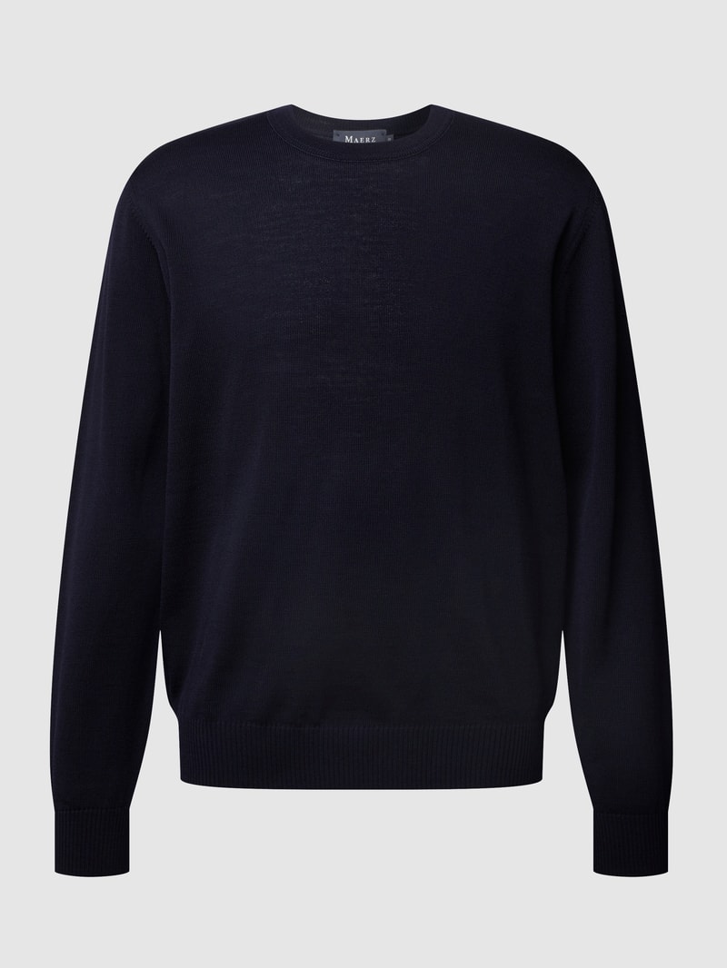 Pullover aus Schurwolle in marineblau