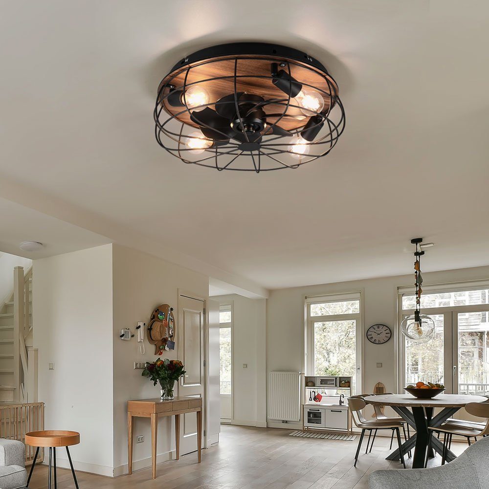 etc-shop Deckenventilator, Decken Ventilator mit Fernbedienung Deckenlampe Wohnzimmer Lüfter in