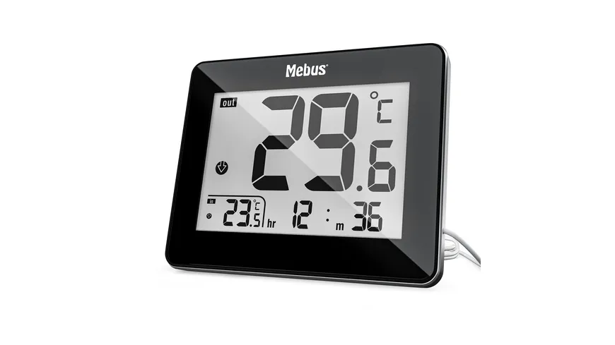 Mebus Innen-/Außenthermometer schwarz