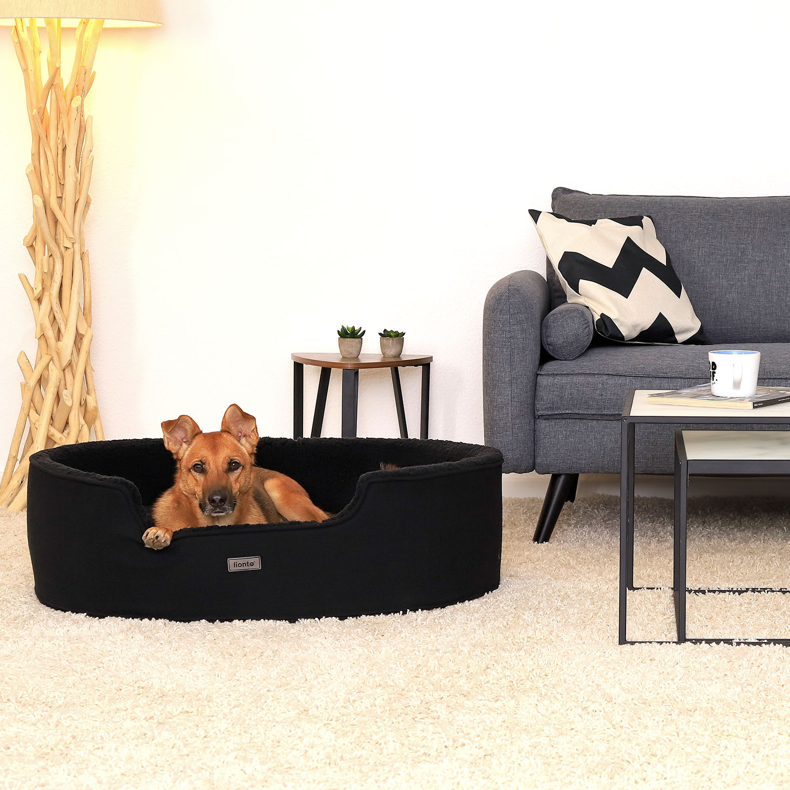Lionto Hundebetten Lionto Hundebett mit Wendekissen schwarz L