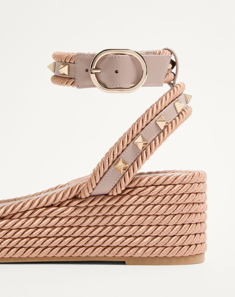 Flatform Rockstud kalveskindssandal 45mm