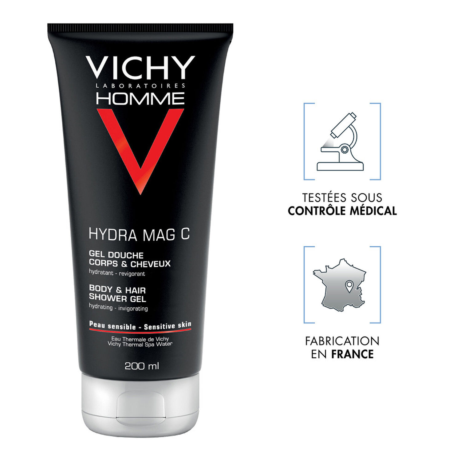 Vichy Vichy Homme Hydra Mac C+ Gel Douche Corps & Cheveux 200 ml