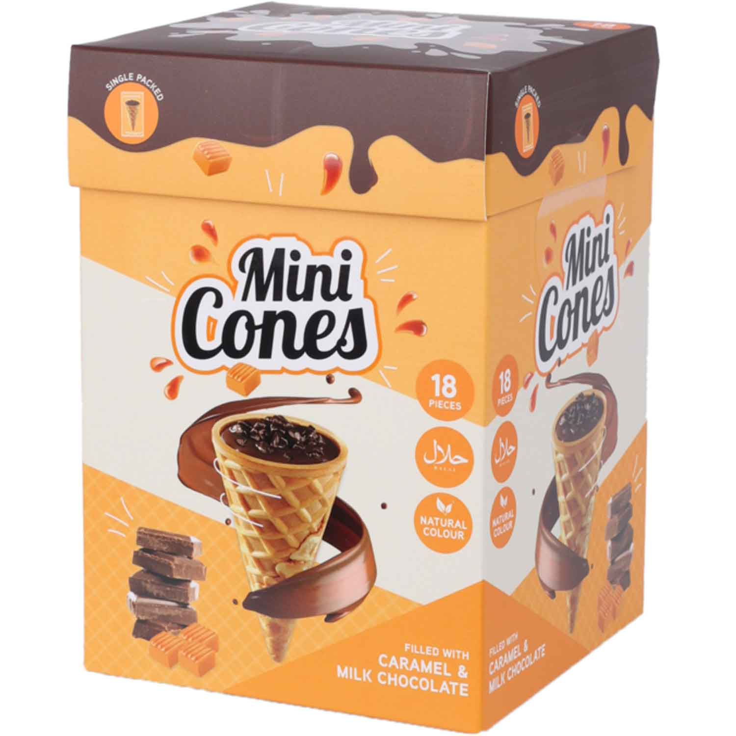 Becky's Mini Cones Caramel & Milk Chocolate 18er
