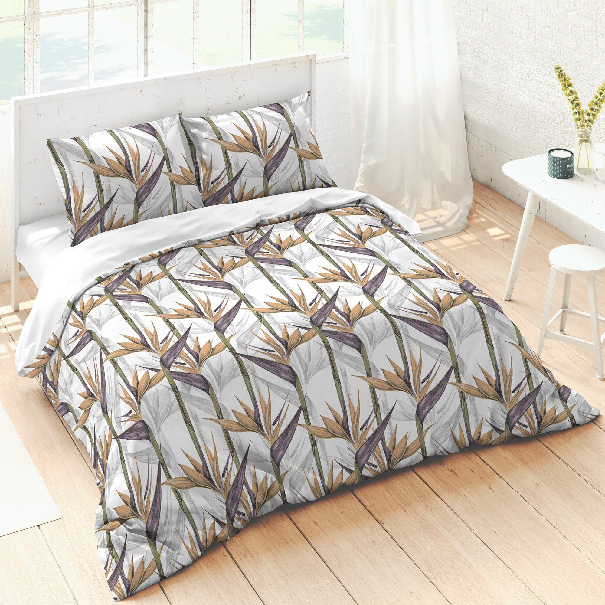 Linge de lit Malva imprimé végétal