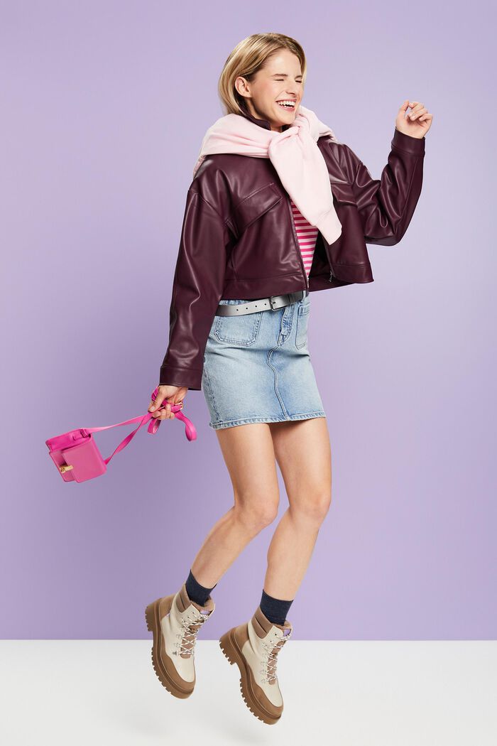 Oversize-Blouson in Lederoptik