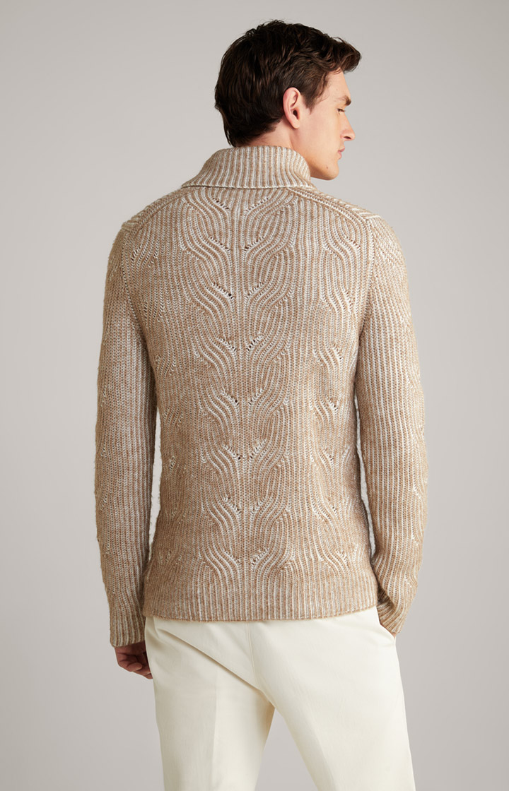 Strickpullover Hairo in Braun/Offwhite