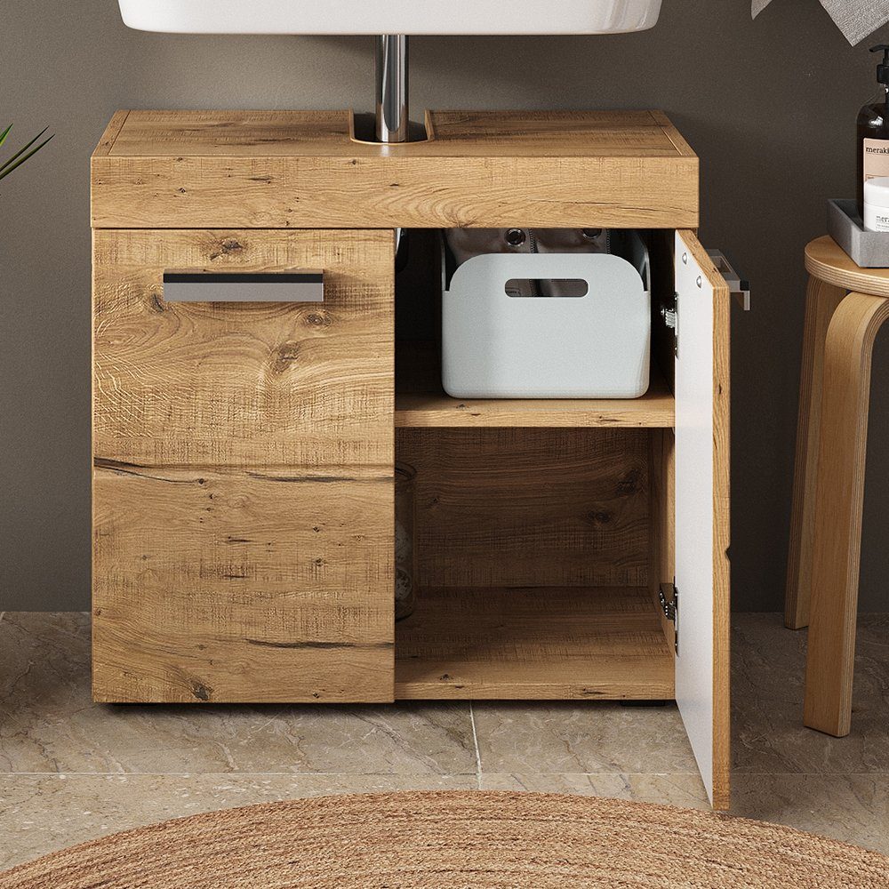 Vicco Badmöbel-Set Badschrank Waschtischunterschrank LUNA Eiche Wotan, (1-St., Badschrank)