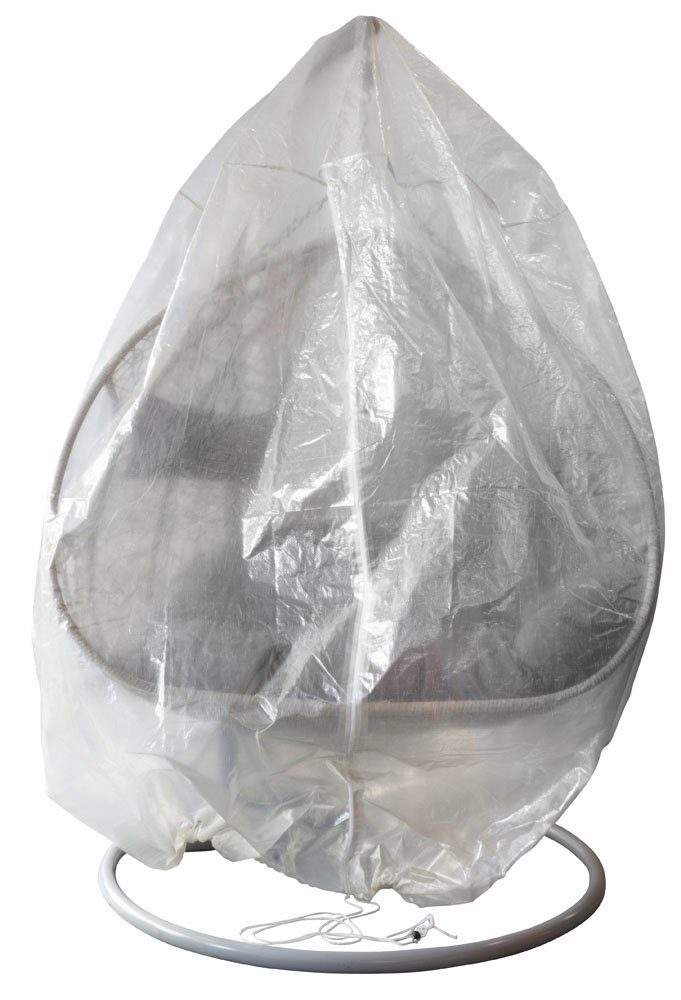 Trendyshop365 Gartenmöbel-Schutzhülle für Hängesessel Ø140cm, 200cm Höhe Wetterfeste Abdeckplane, 140Tx140Bx200Hcm robuste PE-Plane, Kordelzug unten, Reißverschluss