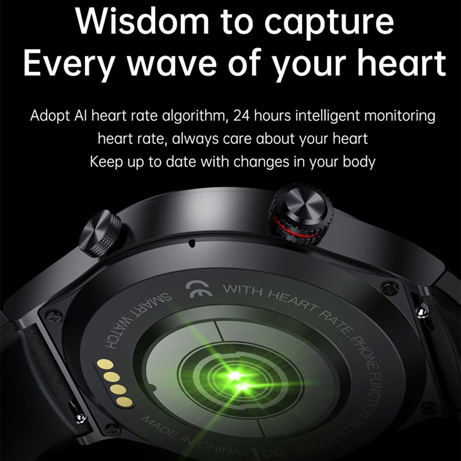 farfi Smart Watch, Gesundheitsüberwachung, IP67 wasserdicht, Business Watch Smartwatch (1.28 Zoll)