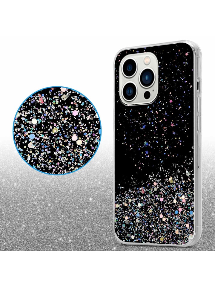 cadorabo Hülle für Apple iPhone 14 PRO MAX Glitter in Schwarz mit Glitter günstig kaufen onesize
