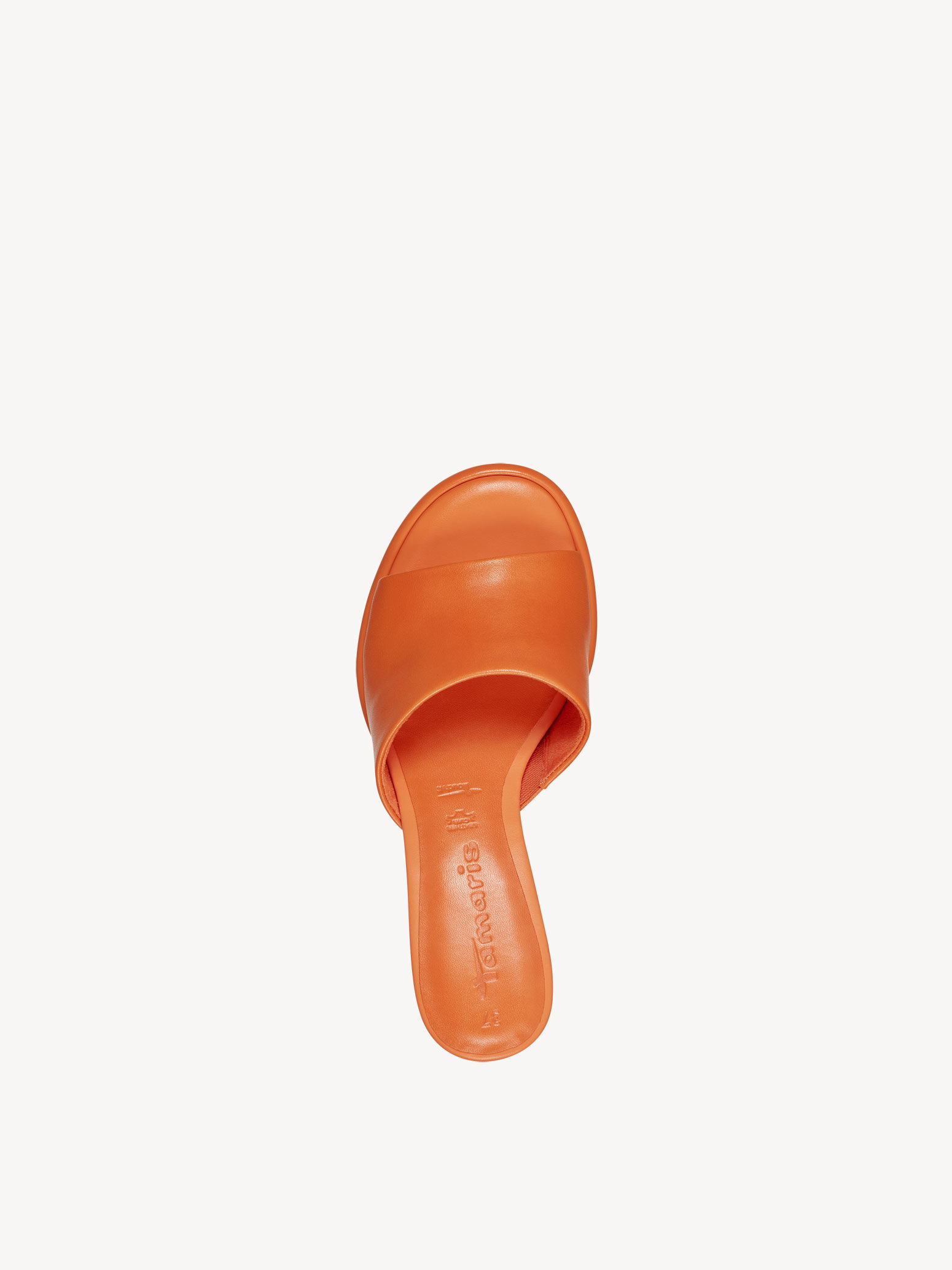 Mule en cuir - orange