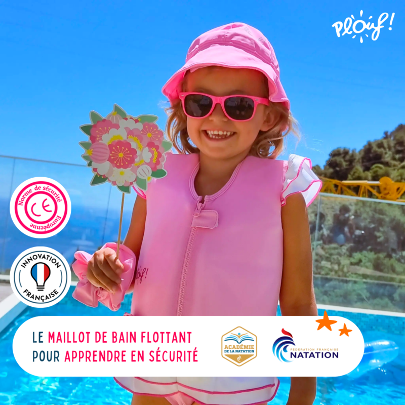 Maillot de bain flottant : Caraïbes Rose