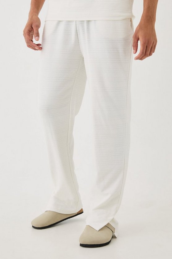Gestreifte Jacquard-Jogginghose mit geteiltem Saum