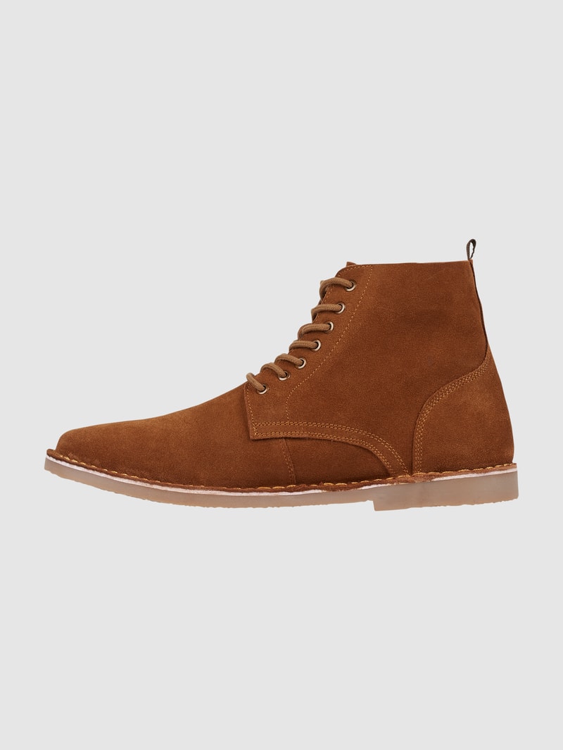 Boots aus Veloursleder Modell 'Bruce' in mittelbraun