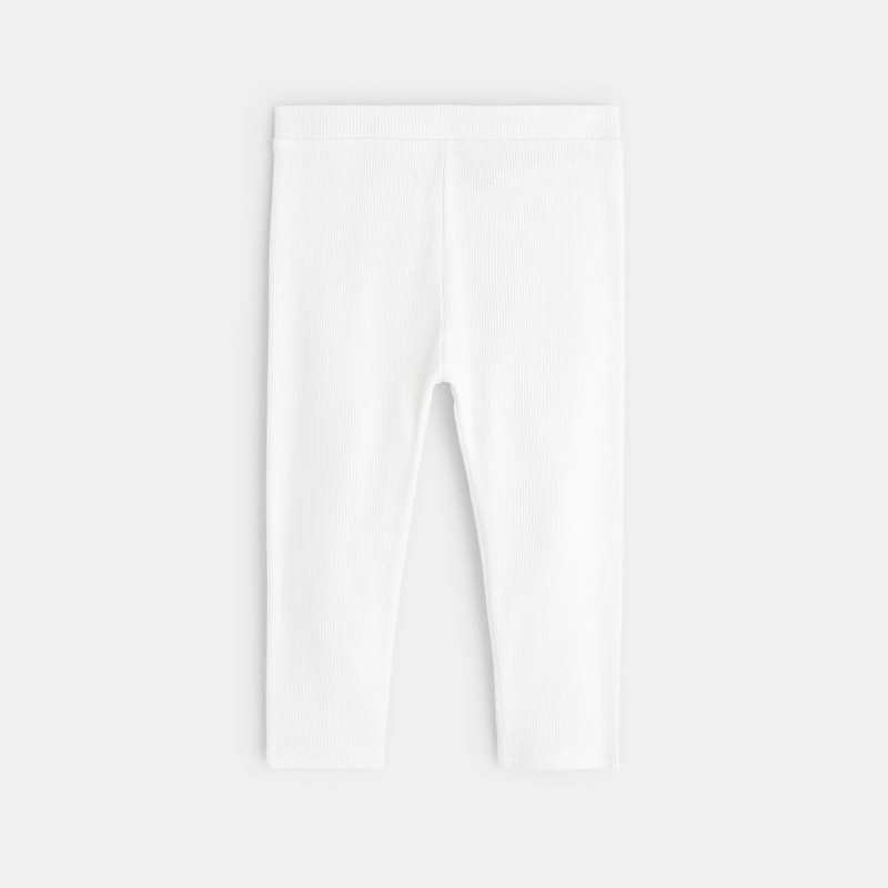 Legging uni blanc bébé fille