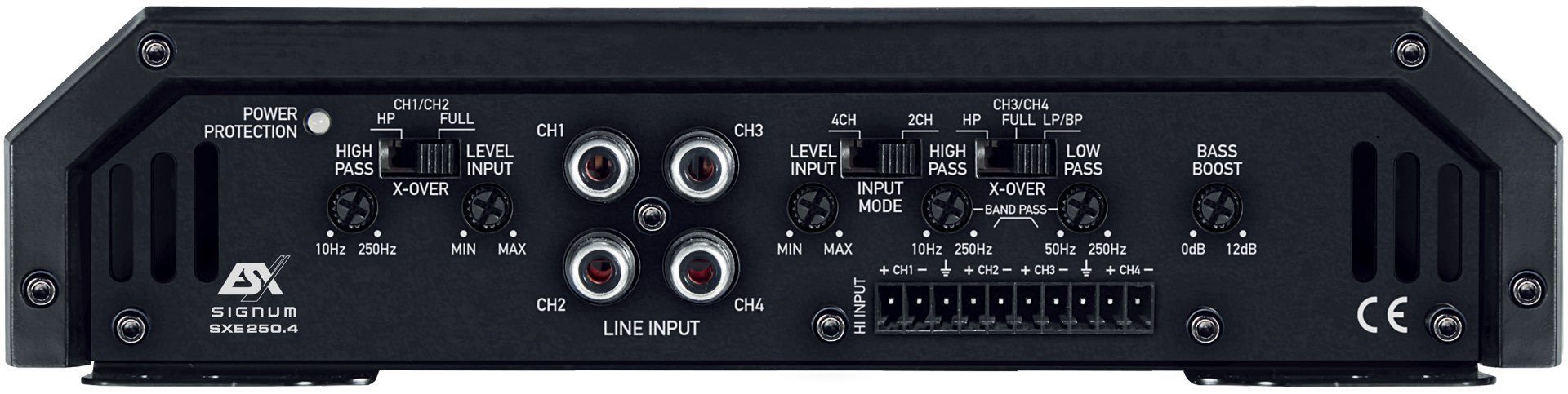 ESX SXE250.4 4 Kanal Class-A/B Verstärker Endstufe mit 1000 Watt RMS Verstärker (Anzahl Kanäle: 4-Kanal)