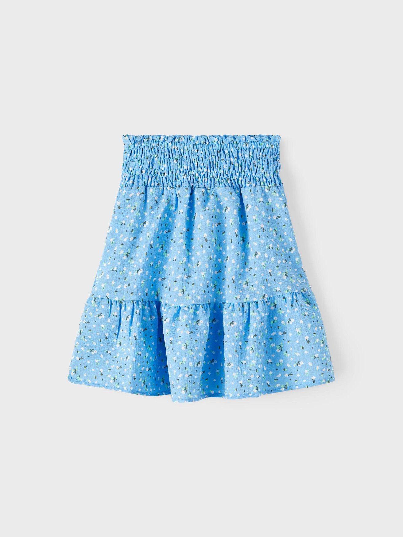 Name It Sommerrock Blumen Mini Rock Falten Volant Knielang Stretch Bund NKFFANINNA 5698 in Blau