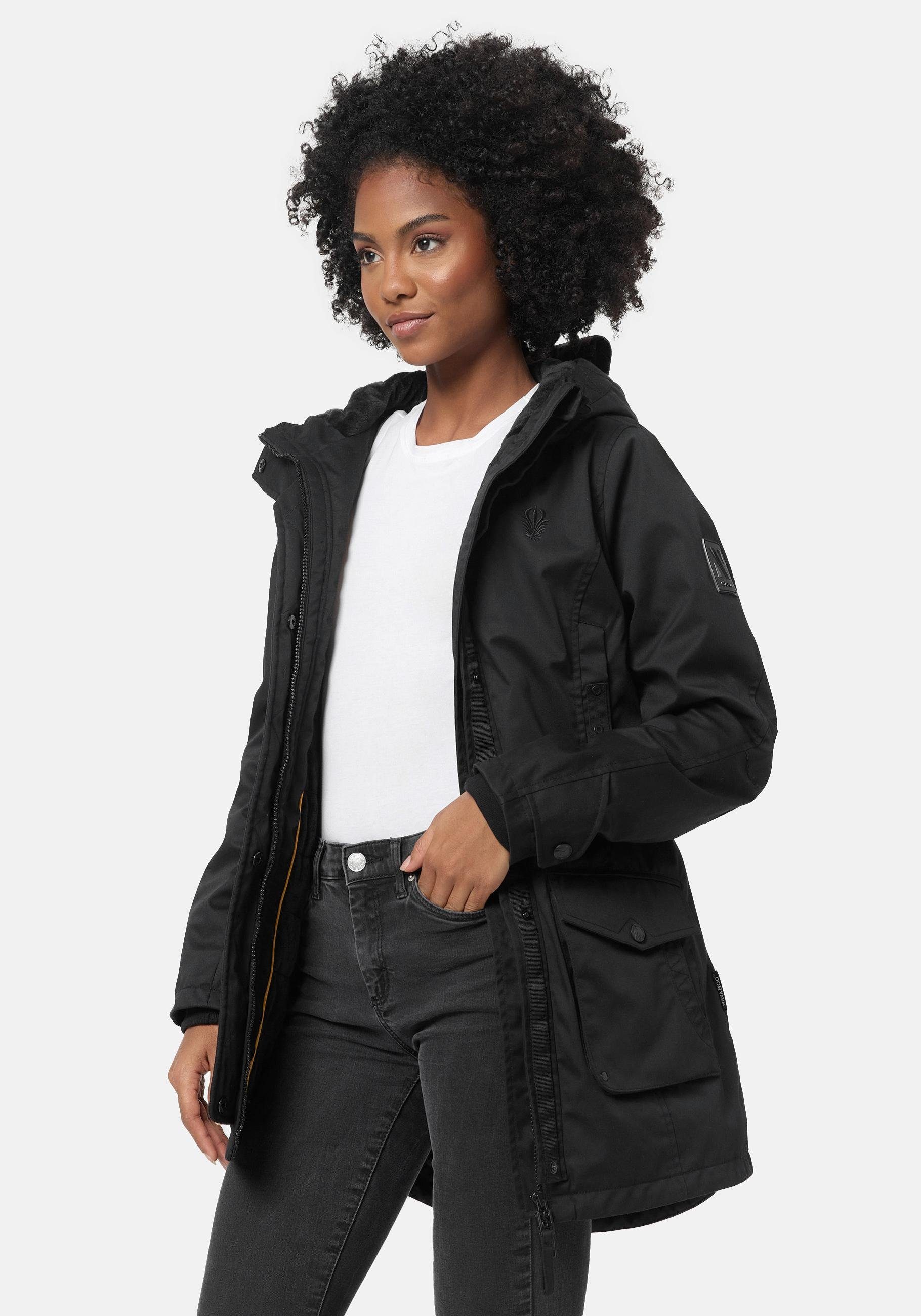 Navahoo Parka Brinjaa Modischer Winter Kurzmantel mit zahlreichen Taschen