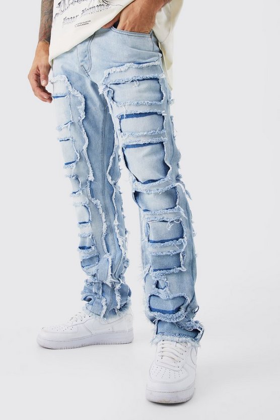 Gerade zerrissene Jeans