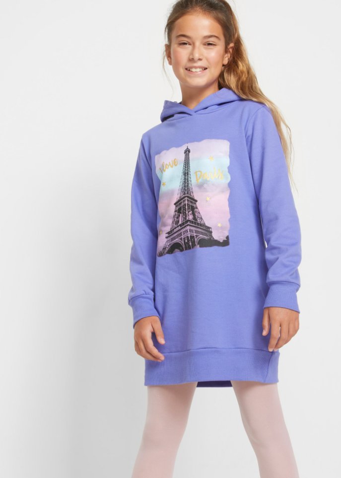 Mädchen Kapuzen-Sweatkleid