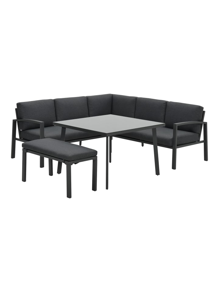 GMD Living Gartenmöbel Sitzgruppe Set WELLINGTON inkl. 1 Sitzbank in Farbe Schwarz günstig kaufen onesize