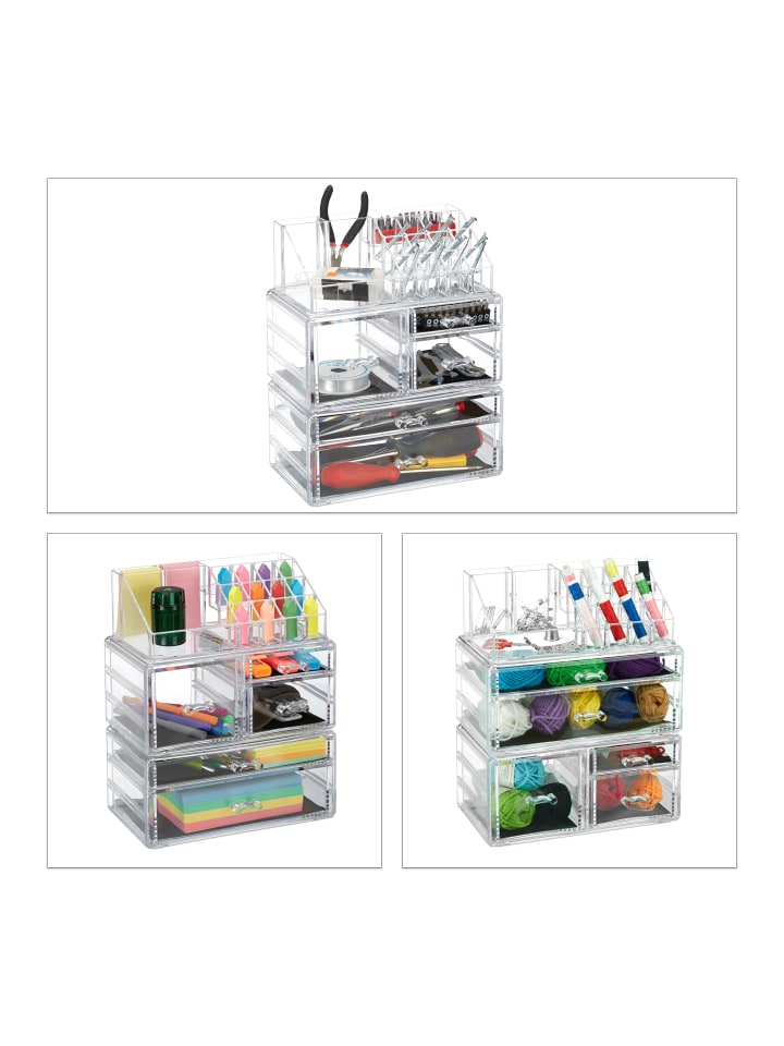 relaxdays Makeup Organizer in Transparent günstig kaufen onesize