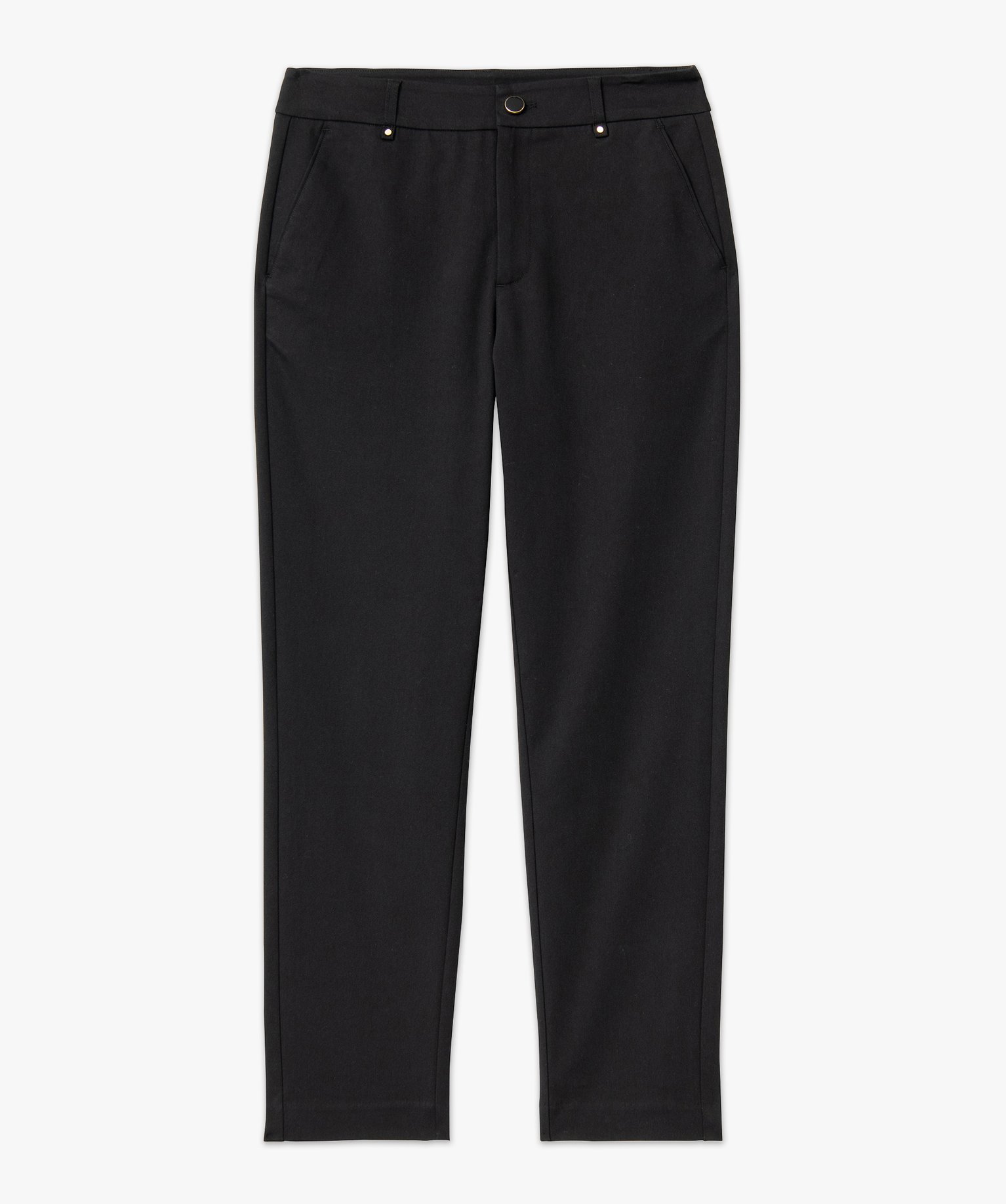 Pantalon femme coupe ample en toile extensible noir | GEMO