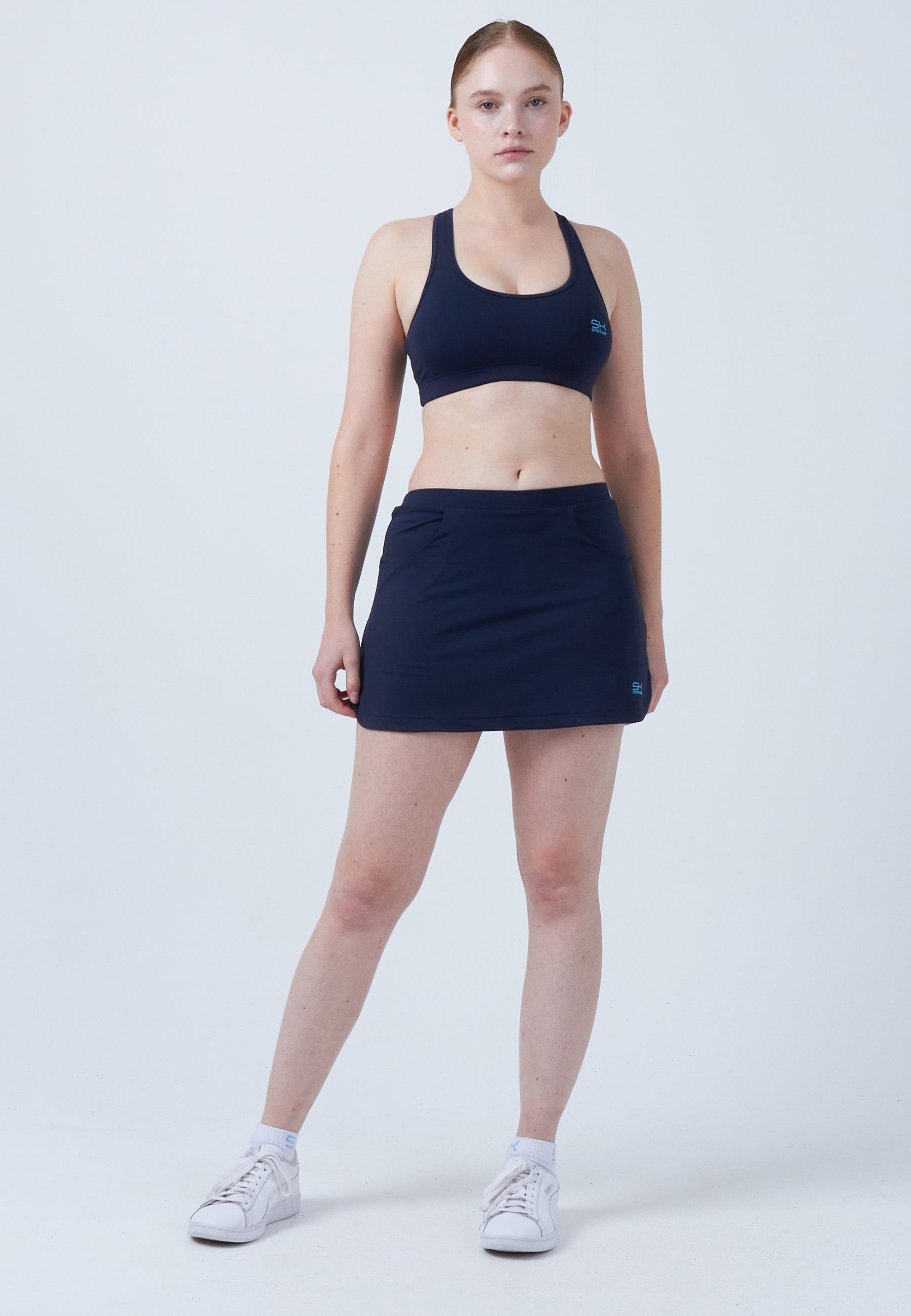 SPORTKIND Tennisrock Classic Tennis Skort mit Taschen Mädchen & Damen navy blau