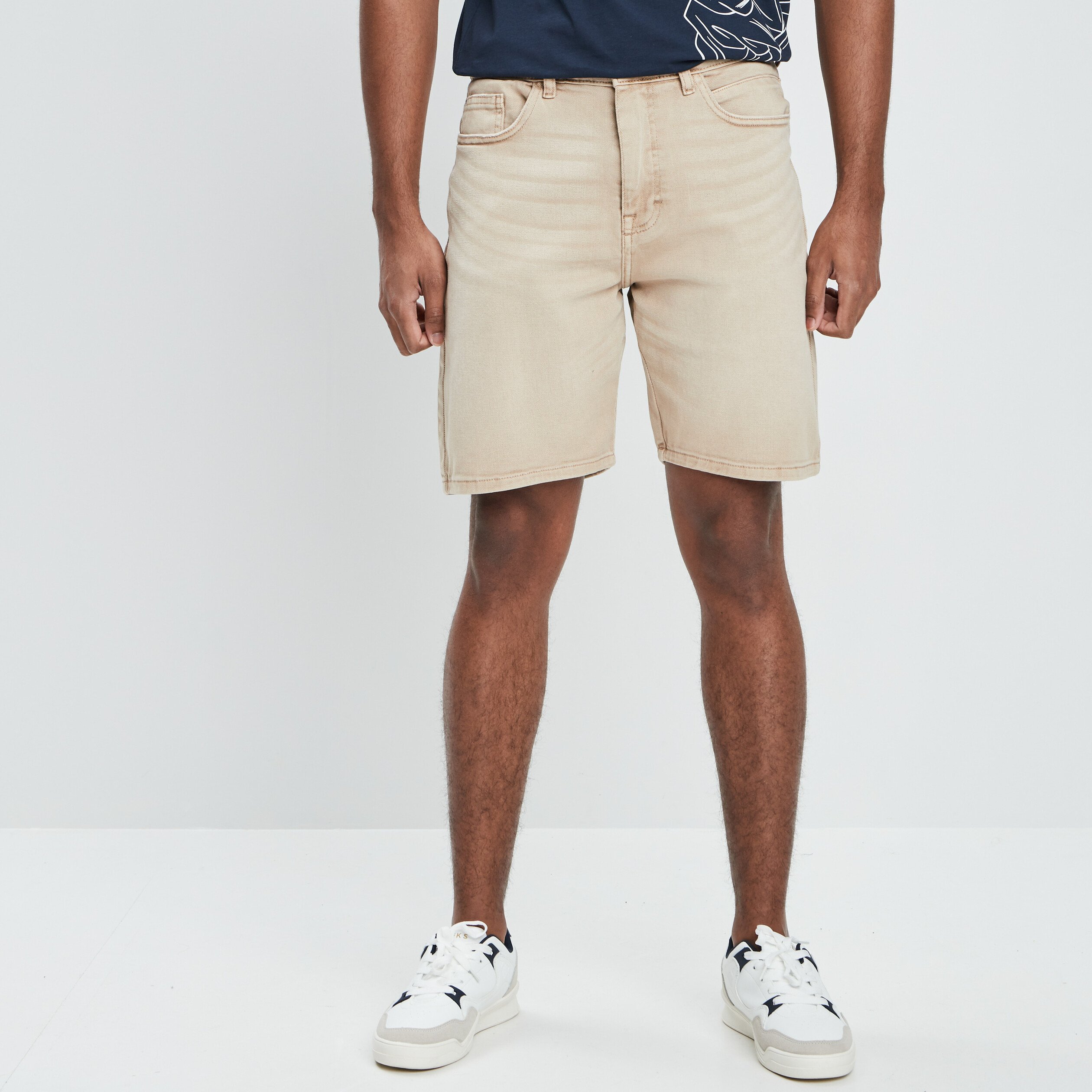 Bermuda coupe droite en coton sable homme | La Halle